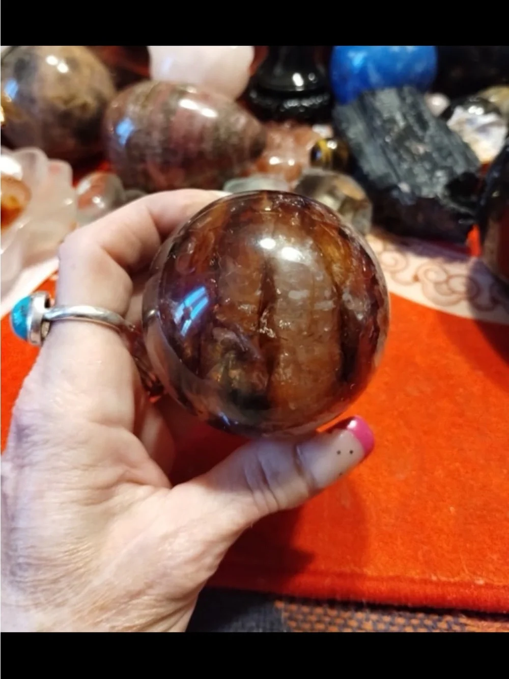 Icy Fire Quartz Sphere